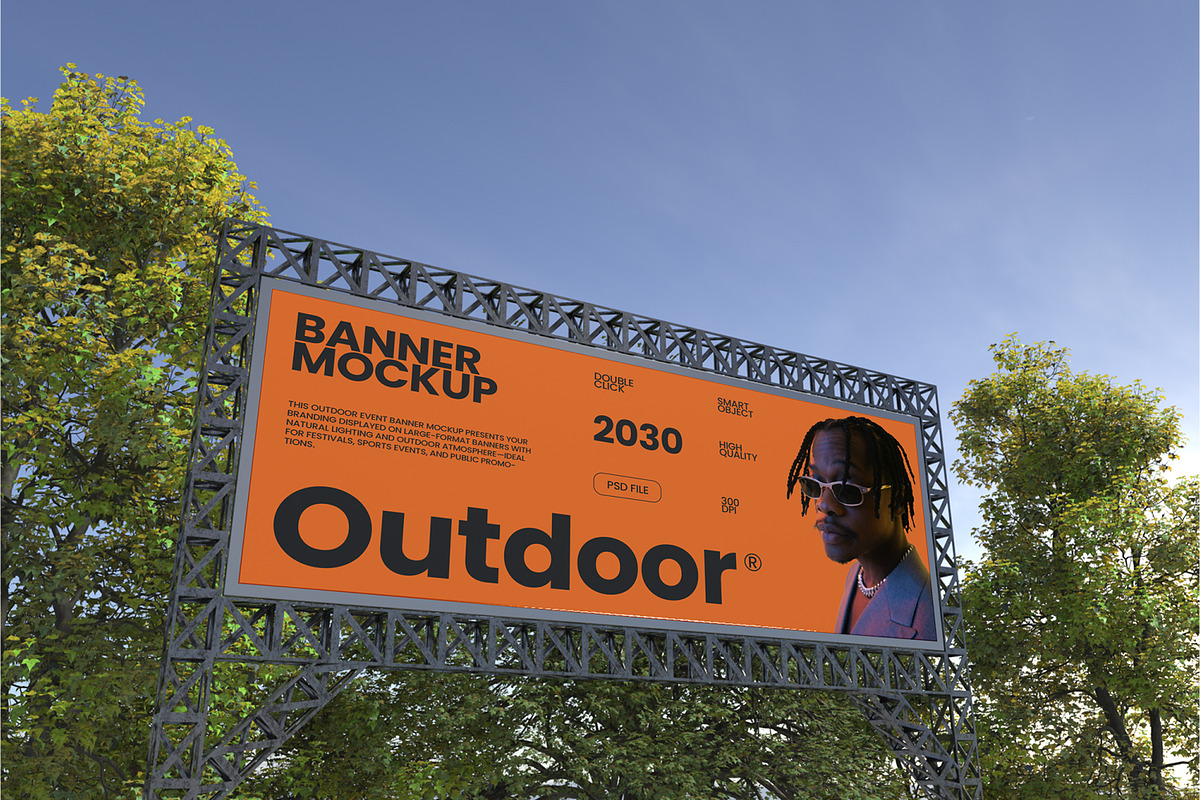Outdoor Event Banner Mockup, an Advertising Mockup by Permadi Creative (Photo 2 of 5)