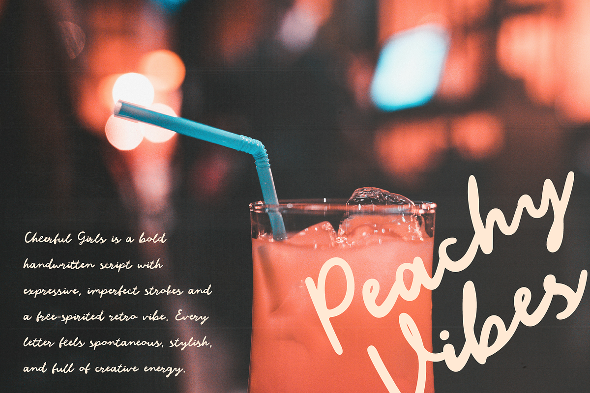 Cheerful Girls Retro Vibes Script, a Script Font by Kaya Fonts (Photo 2 of 42)