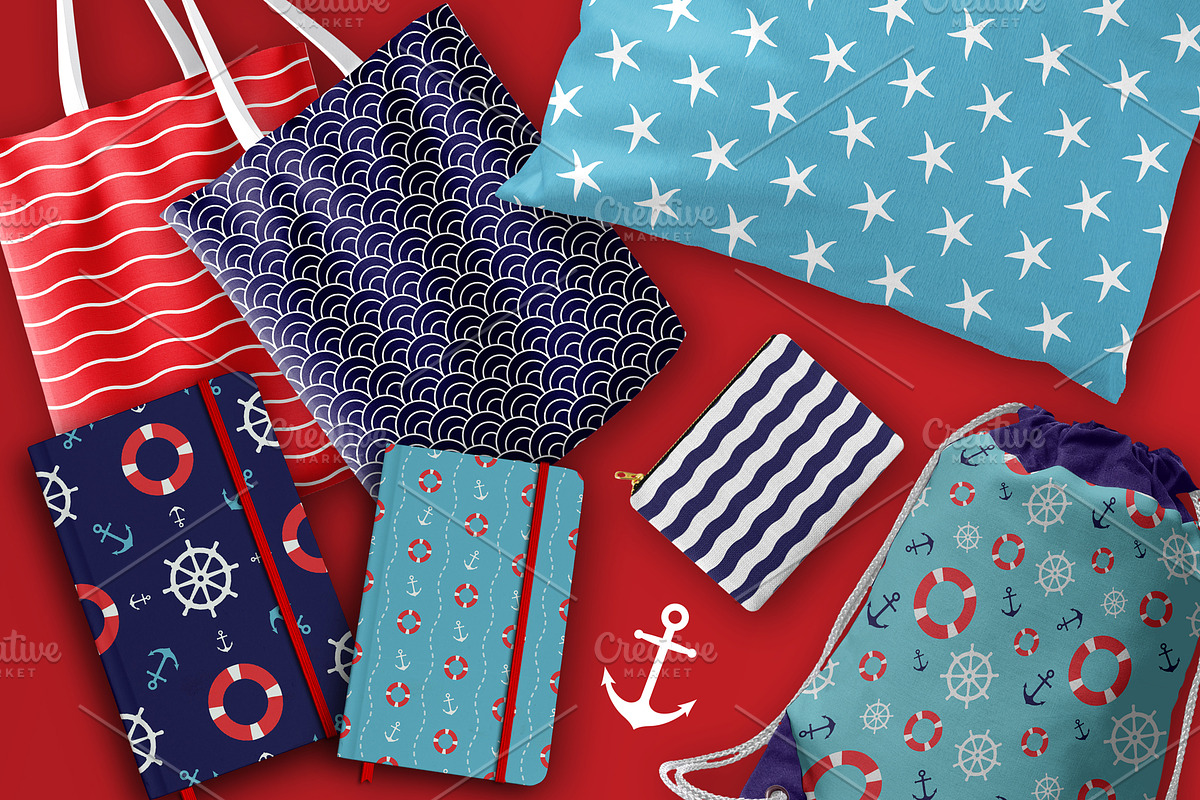 Seamless Nautical Pattern, a Pattern Graphic by The Odd Seed (Photo 2 of 9)