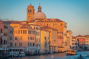 Boat in a canal in Venice at sunset, a Photo by Pictures for you!!!!!!!!!