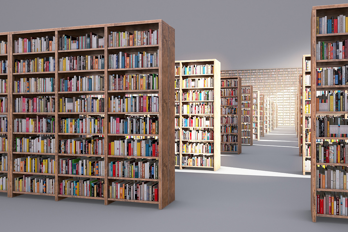 Book shelves, a Furniture 3D Model by happy brush (Photo 6 of 9)