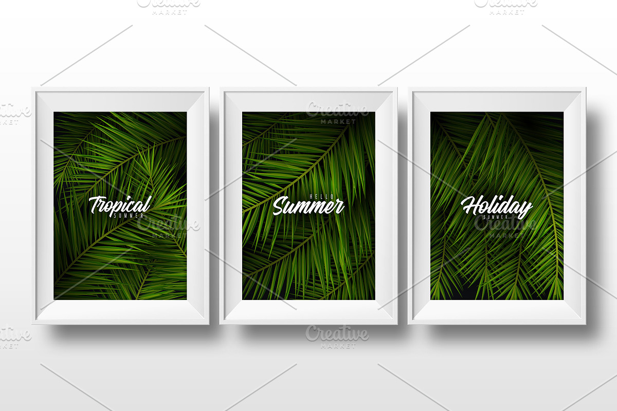 Tropical Palm Leaves posters., a Poster Template by Leo Edition (Photo 2 of 9)