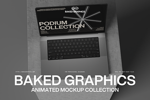 PODIUM X ANIMATED MOCKUP COLLECTION, a Mac Mockup by Baked Graphics