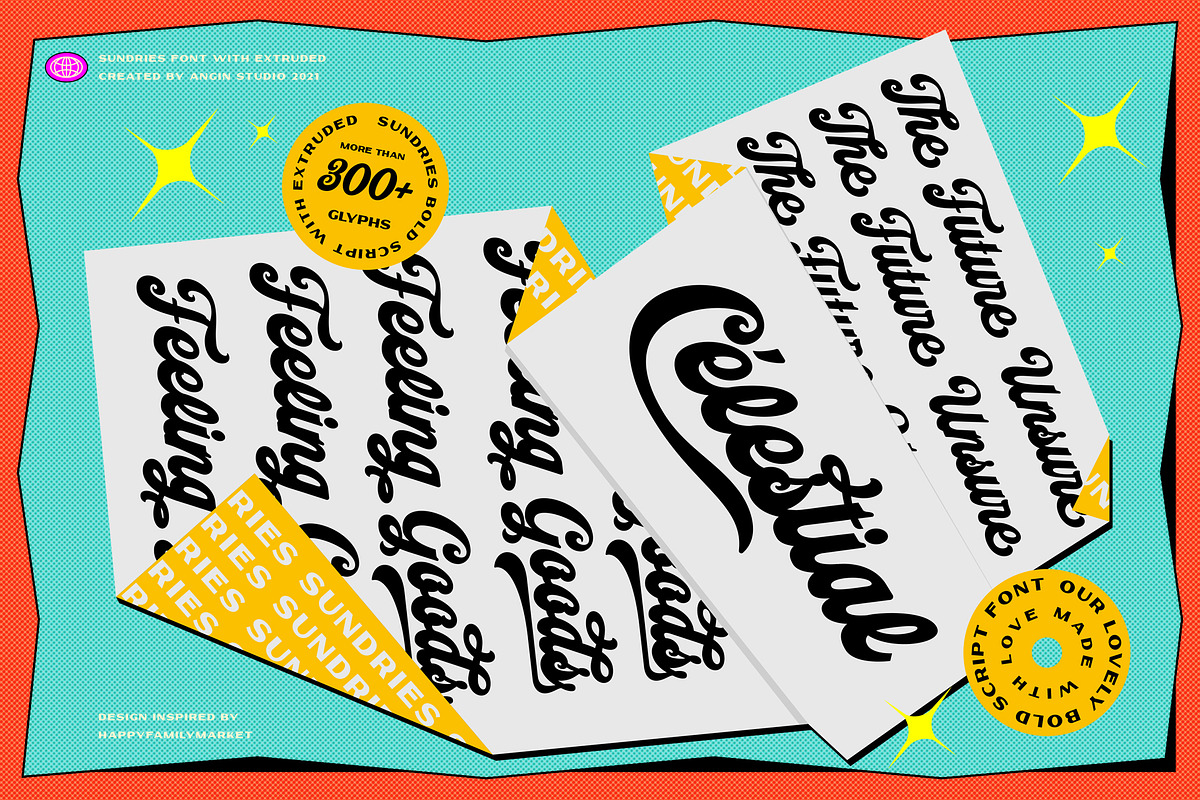 Sundries Bold Script with Extruded, a Script Font by Angin Studio (Photo 15 of 18)
