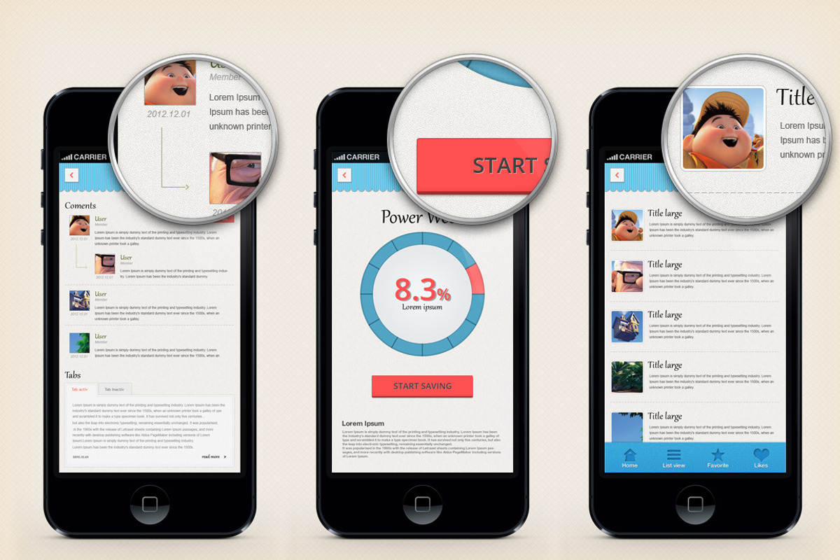 Retro App UI Kit, an UI Kit Template by Florin Constantin (Photo 2 of 4)