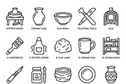Bundles Pottery Studio Outline Icons, an Outline Icon by adenpinkstore (Thumbnail 1 of 9)