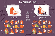 Christmas Tiger&Cat, an Animal Illustration by Frizenasya (Thumbnail 3 of 10)