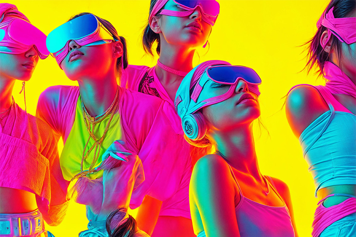 Neon Cyberpunk Girls Photo Pack, a Person Illustration by StockVerse Creative (Photo 2 of 4)