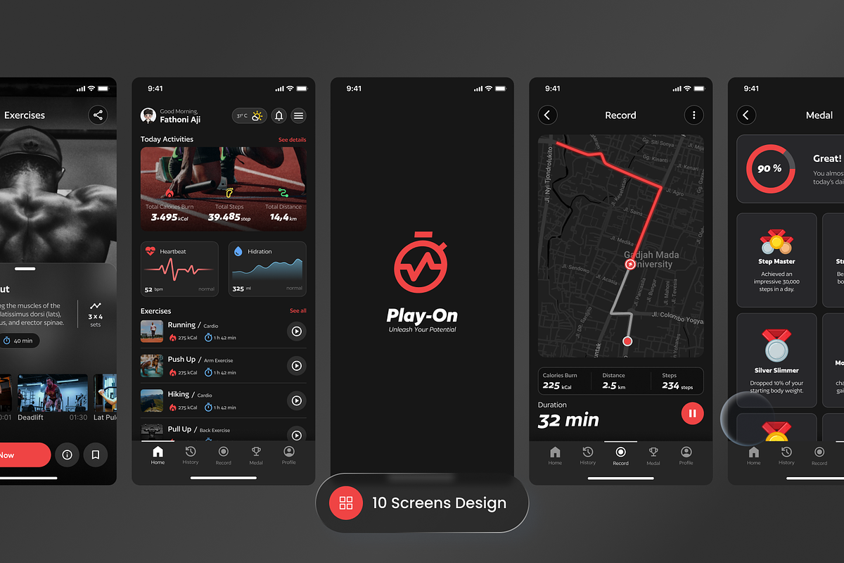 Play-On - Fitness Tracker Mobile App, an App Template by SLAB! Design (Photo 4 of 5)