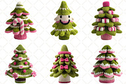 Knitted Green Christmas Tree Clipart, an Illustration by Black Bird Studio (Thumbnail 5 of 6)