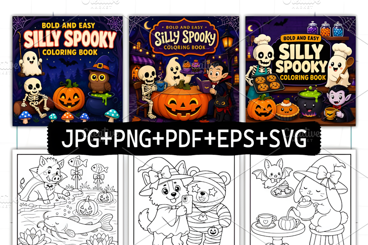 Silly Spooky Bold and Easy Coloring, a Seasonal Illustration by Coco Bloom (Photo 2 of 3)