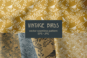 VINTAGE BIRDS pattern collection, a Pattern Graphic by Sonulkaster