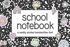 School Notebook | Handwritten Font, a Handwritten Font by KA Designs