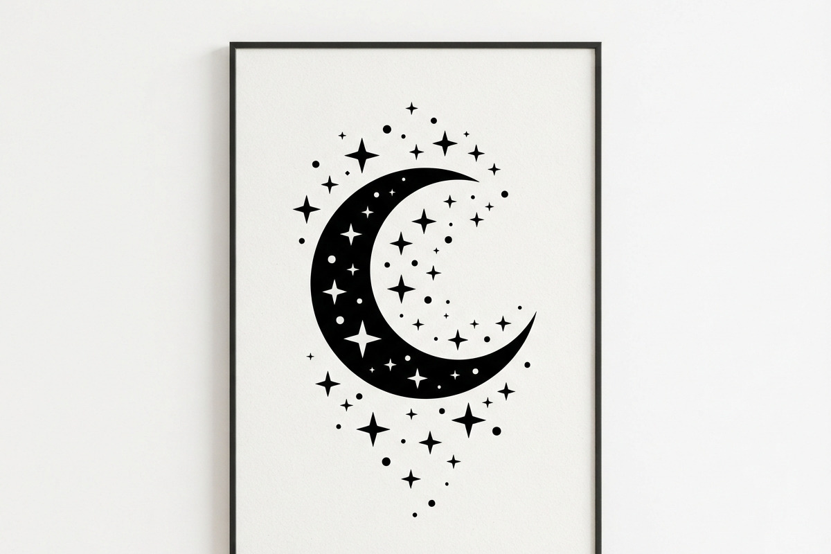 50 Crescent Moon with Stars, an Empty State Illustration by Amazin_art (Photo 34 of 47)