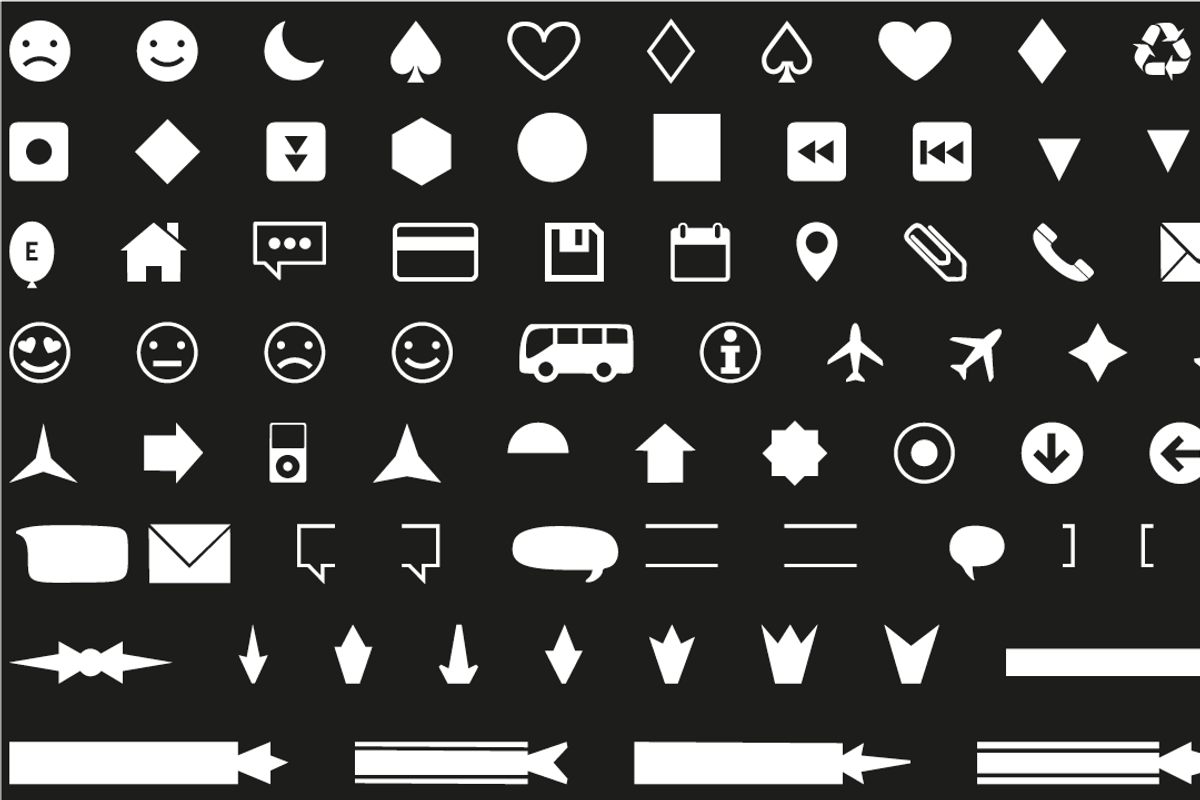 FONT | Icons Dingbats Symbols Set, a Symbol Font by Typo Graphic Design (Photo 2 of 5)