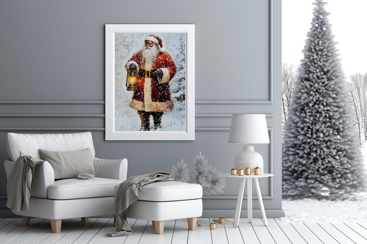 Black Santa Claus in Winter Art, a Holiday Photo by PrintablesByFranklyn (Photo 2 of 7)