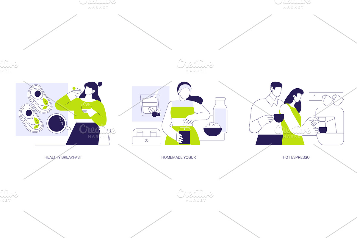 Healthy breakfast isolated cartoon, a Person Illustration by Visual Generation