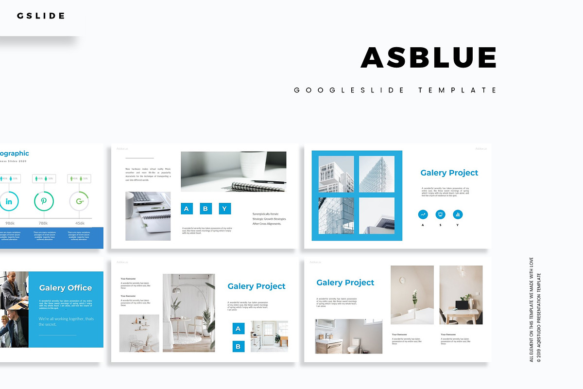 Asblue - Google Slides Template, a Presentation Template by AQR Studio