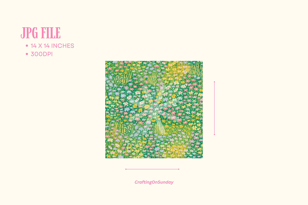 Flower Field Seamless Pattern, a Decorative Illustration by CraftingOnSunday (Photo 4 of 6)