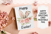 Happy Easter Greeting Card PNG, a Print Template by Pixels N Bows (Thumbnail 1 of 3)