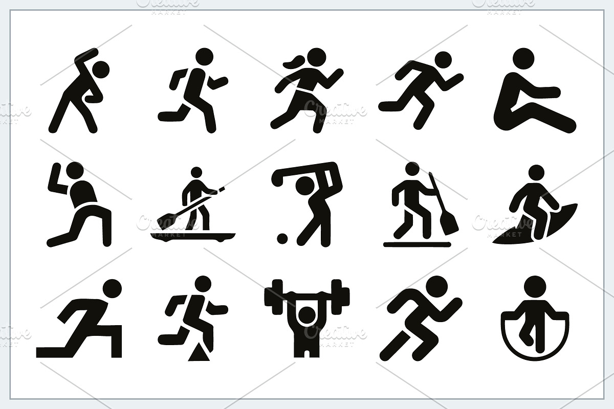 Sports Fitness Icons Logo, a Solid Icon by Vectorium Studio (Photo 3 of 16)