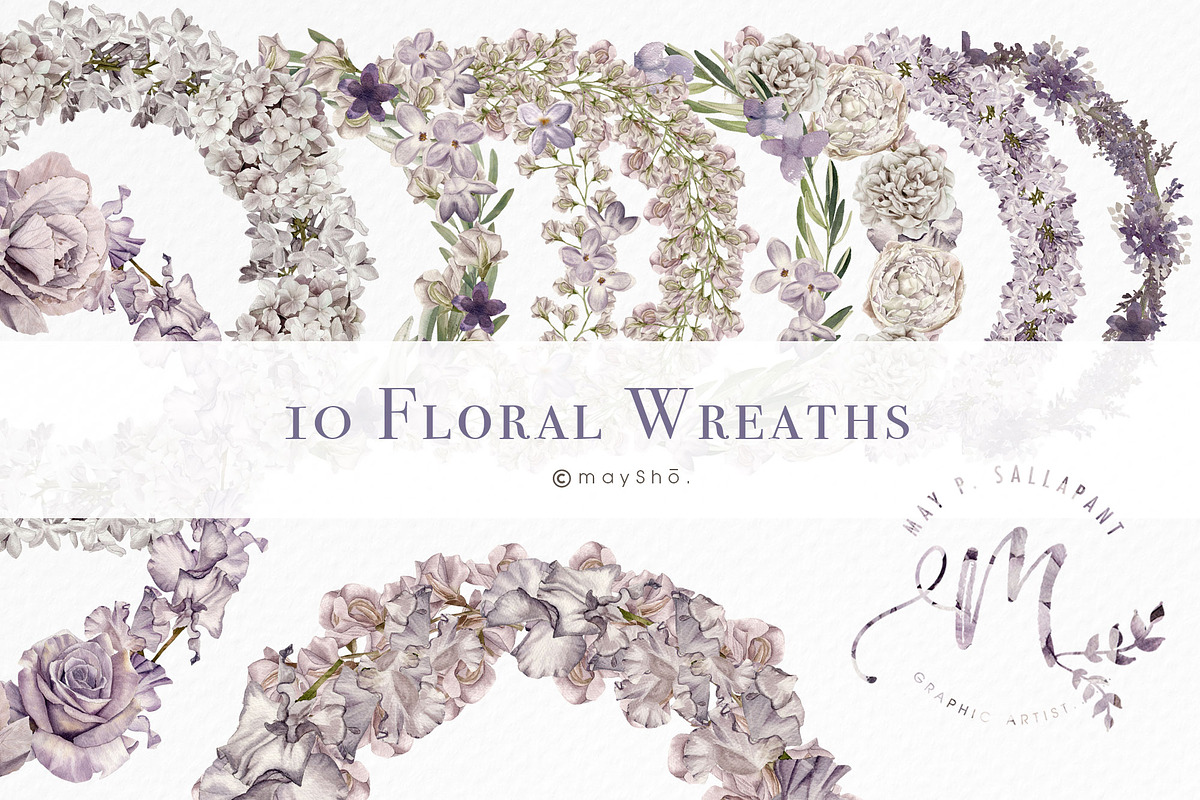 Lilac Purple Watercolor Flowers, an Illustration by May • SHO (Photo 9 of 13)