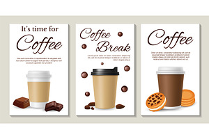 Coffee Posters. Realistic Vector