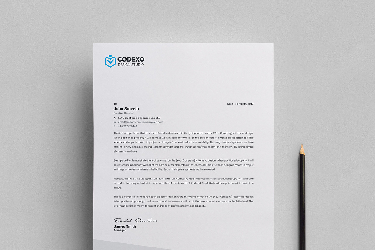 Design Letterhead Template, a Stationery Template by GenerousArt (Photo 1 of 10)
