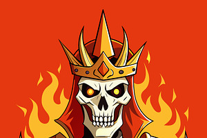 Skeleton King with Golden Crown