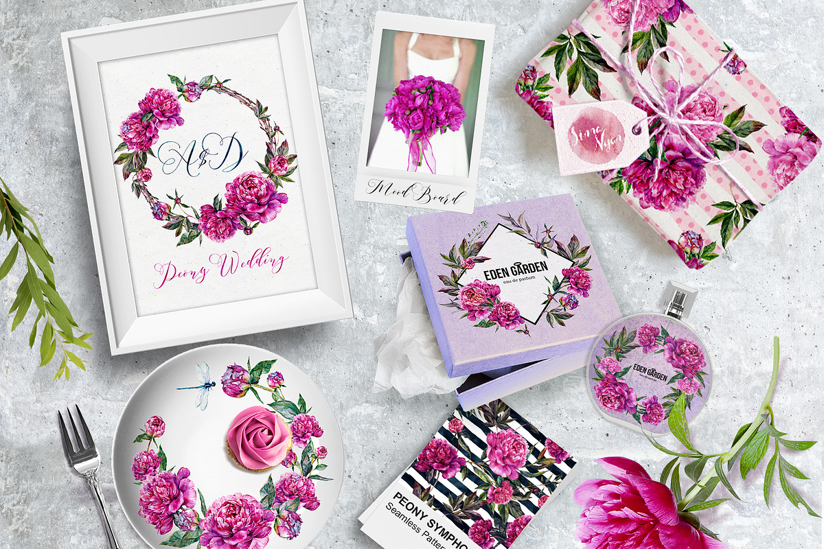 The Peony Symphony | Allegro Fuchsia, a Decorative Illustration by Inna Sinano (Photo 9 of 11)