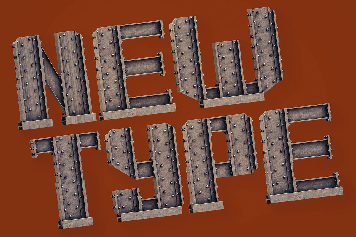 Vintage Steel - 3D Lettering, a Graphic by MIIM