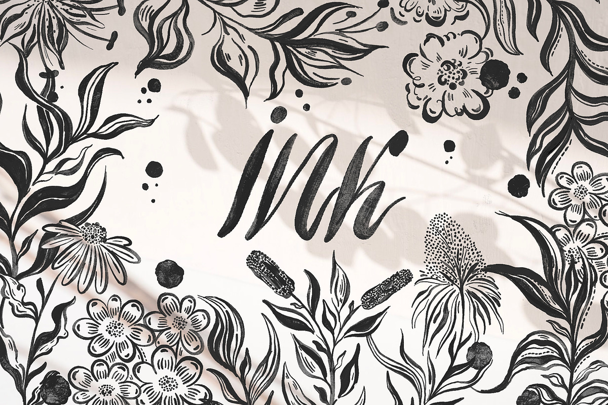 Flower ink hand drawn illustration, a Decorative Illustration by Moonflora (Photo 11 of 11)
