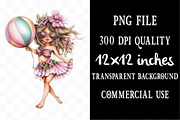 Summer Girls Png Clipart Bundle, a Person Illustration by Designking (Thumbnail 4 of 5)