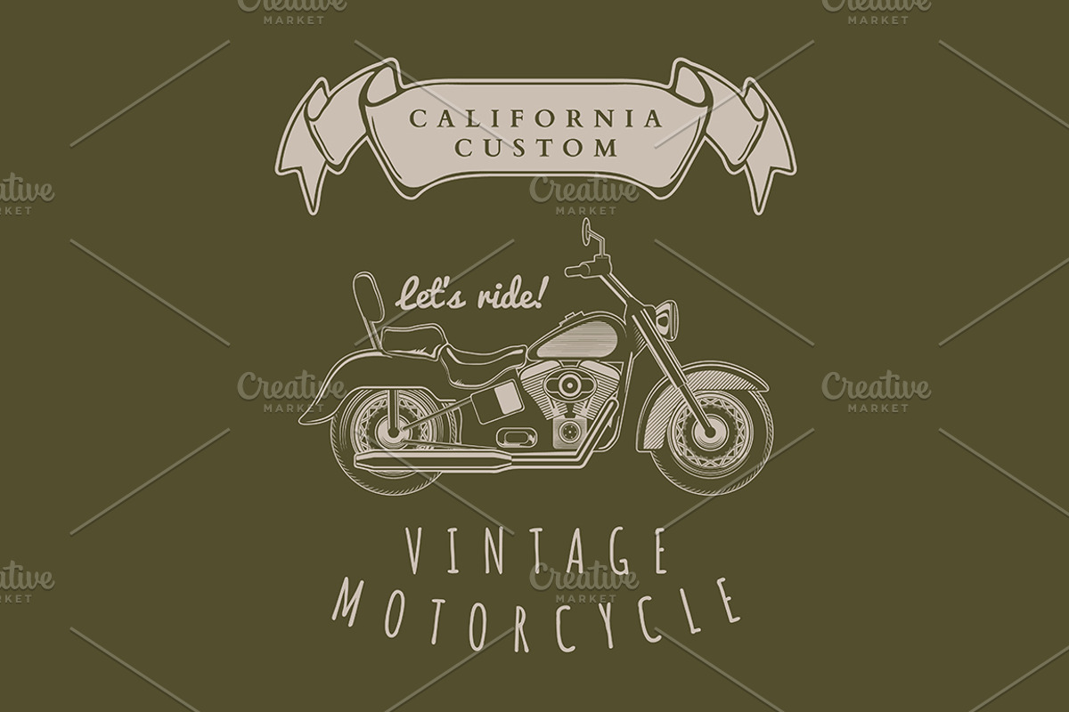 Motorcycle vintage graphics, t-shirt, a Texture Illustration by idimair