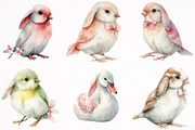 Watercolor Spring Birds Clipart, an Illustration by DreamArtGraphic (Thumbnail 6 of 8)