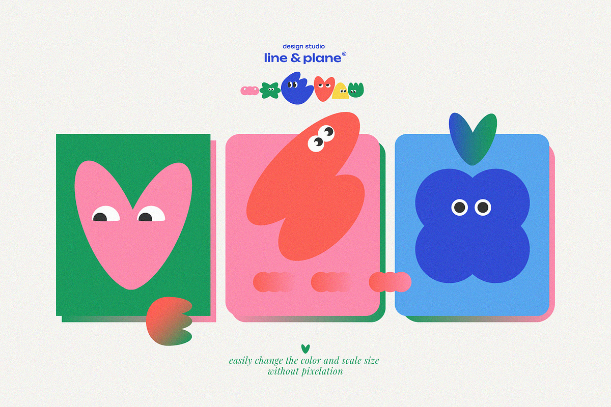 Shape Set - Cute Emotion, an Object Graphic by line & plane (Photo 7 of 10)