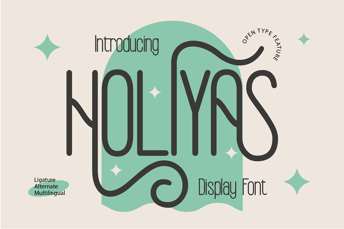 Holiyas, a Sans Serif Font by Burntilldead (Photo 1 of 12)