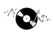 Vintage Vinyl Record & Turntable Bun, an Illustration by Creativeshirt (Thumbnail 16 of 31)