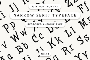 Narrow Antique serif font No.74, a Serif Font by Century Library