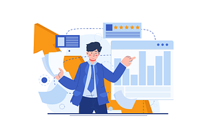 Businessman and Company Profits, a Person Illustration by Ahmad_Studio