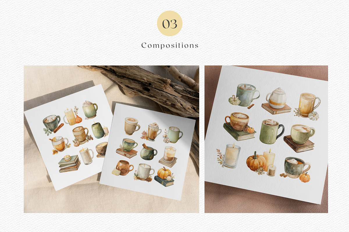 Pumpkin Spice - Autumn Drinks, a Decorative Illustration by ThaismotaCreativeCo (Photo 4 of 9)