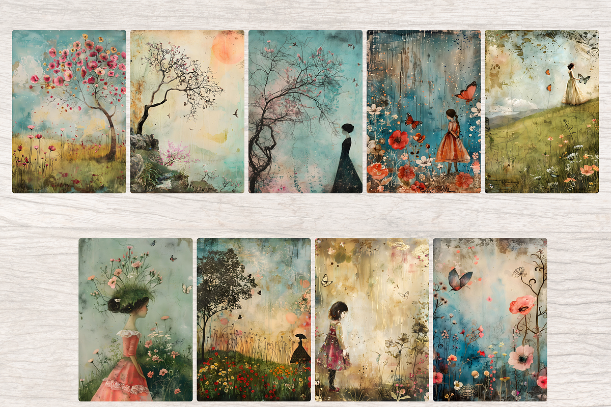 SPRING POETIC LANDSCAPE JUNK JOURNAL, a Seasonal Illustration by Daring Digies (Photo 3 of 7)