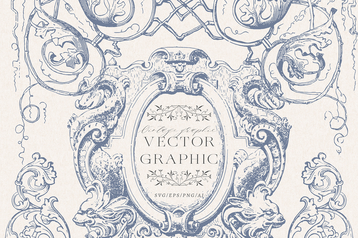 Baroque Vintage Vector Frames Crests, a Decorative Illustration by Veris Studio (Photo 6 of 12)