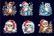 Christmas Owl Sublimation Clipart, an Illustration by SinaCreation (Thumbnail 2 of 5)