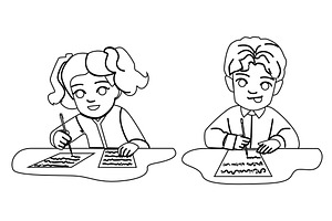 education school kids practicing, a Person Illustration by pikepicture