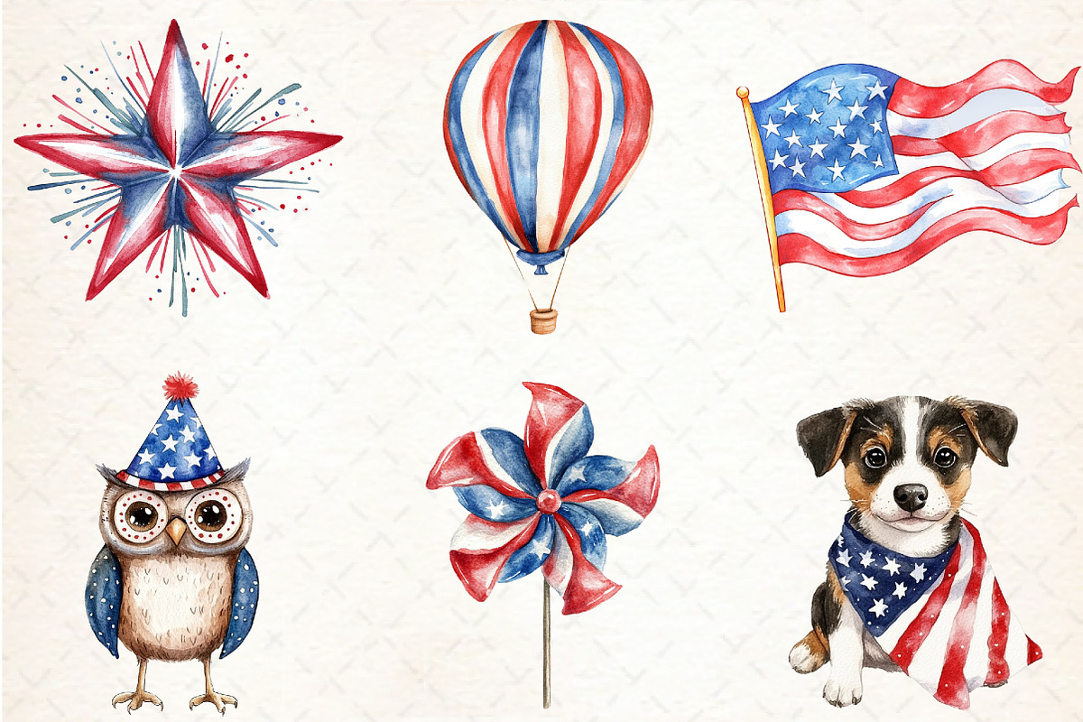 4th of July Clipart, Independence, an Illustration by Libby Wishes (Photo 5 of 7)