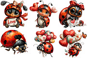 Cute Ladybug Valentine Clipart, an Illustration by DreamArtGraphic (Thumbnail 4 of 5)
