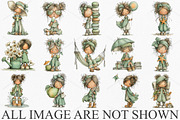 Whimsical Summer Girls Clipart PNG, an Illustration by Canvas Craft (Thumbnail 3 of 7)