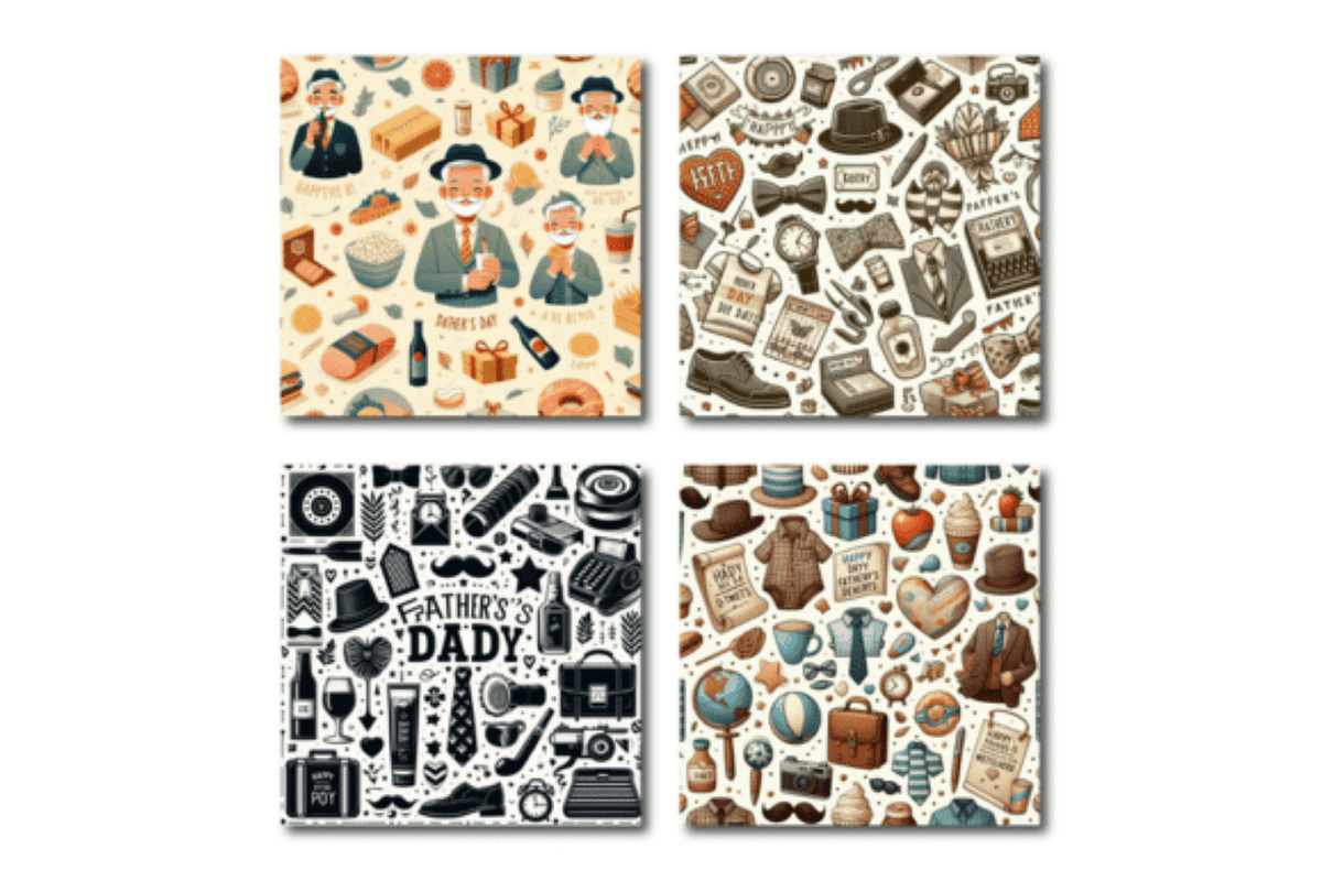 Fathers Day Pattern Digital Papers, a Pattern Graphic by Dizzy Art Studio (Photo 2 of 3)