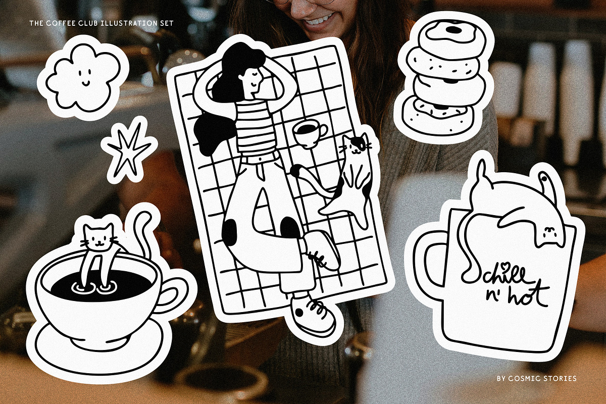 The Coffee Club Illustration Pack, an Object Graphic by Cosmic Stories Foundry (Photo 3 of 14)